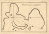 Port de Carmino. Kalymnos west coast & Telendos. Dodecanese Greece ROUX 1804 map