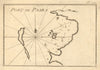 Port de Psara. Psara harbour & Antipsara, North Aegean. Greece. ROUX 1804 map
