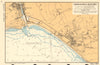Newhaven & Seaford town plan & sea coast chart. Sussex. ADMIRALTY 1944 old map