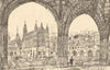 MEDIEVAL LONDON. Old St. Paul's Cathedral: Pardon church & cloisters 1923