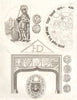 ISLINGTON PARISH. Fireplace. Seals. Knight with animal. Penny Coins 1823 print