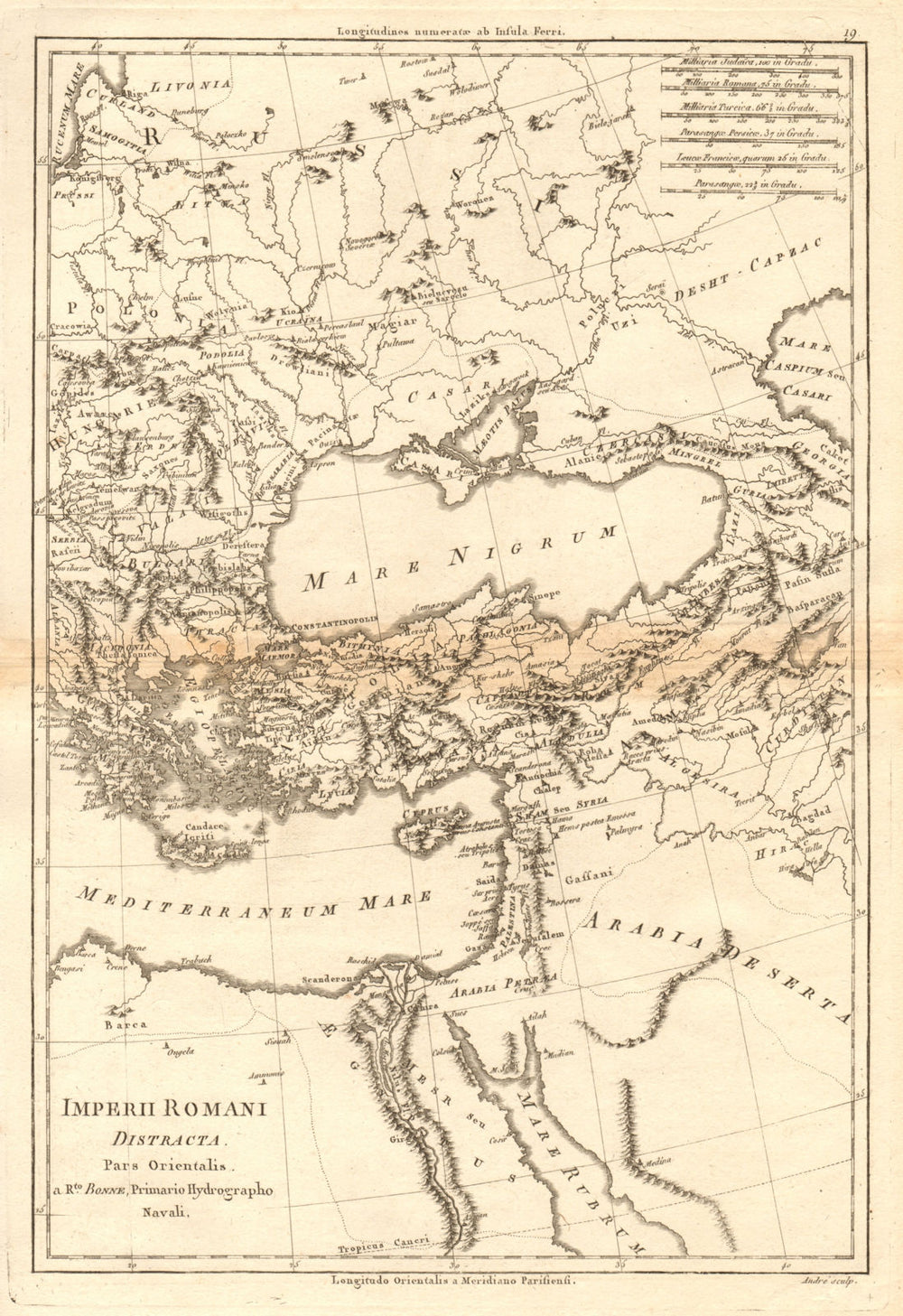 Imperii Romani Distracta pars Orientalis. Roman Empire, eastern. BONNE 1787 map