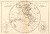 Mappe-monde sur le plan d’un Méridien, hemisphere Occidental. BONNE 1787
