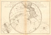 Mappe-monde sur un plan horisontal… à 45°S hemisphere Occidental. BONNE 1787