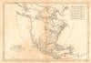 Amerique Septentrionale. Antique map of North America. BONNE 1787 old