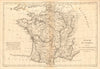 Royaume de France, divisé en Gouvernements. Provinces. BONNE 1787 old map