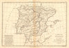 Le Royaume d’Espagne et celui de Portugal. Spain. Iberia. BONNE 1787 old map