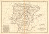 Le Royaume d’Espagne et celui de Portugal. Spain. Iberia. BONNE 1787 old map