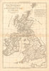 Isles Britanniques… Angleterre, Ecosse & Irlande. British Isles. BONNE 1787 map