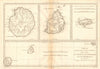 Isle de France, Bourbon & Rodrigue. Mauritius Réunion Rodrigues. BONNE 1788 map