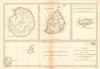 Isle de France, Bourbon & Rodrigue. Mauritius Réunion Rodrigues. BONNE 1788 map