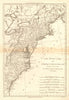 Les Etats Unis de l'Amérique Septentrionale, partie Orientale. BONNE 1788 map