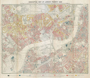 Descriptive map of London Poverty. BOOTH. SW - Kensington Chelsea Battersea 1889