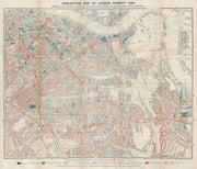 Descriptive map of London Poverty BOOTH SE Southwark Bermondsey Rotherhithe 1889
