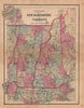 J. H. Colton's map of New Hampshire and Vermont 1864 old antique chart