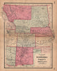 JH Colton's map of Nebraska, Dakota & Montana. Wyoming Colorado New Mexico 1864