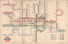 LONDON UNDERGROUND tube map plan diagram of lines. South Acton. HARRY BECK 1954