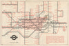 LONDON UNDERGROUND tube map. Cheap Evening Return Fares to town. HARRY BECK 1953