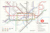 LONDON UNDERGROUND tube map. Under construction to Heathrow. GARBUTT #1 May 1977