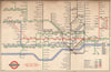 LONDON UNDERGROUND tube map diagram. Ongar Central Line extension. BECK #1 1946