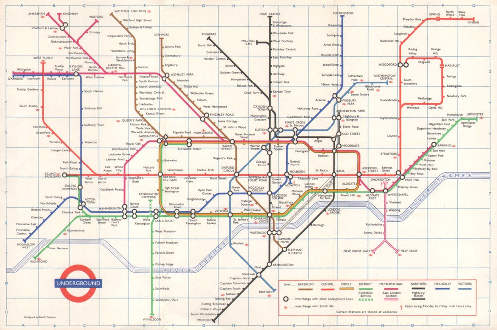 LONDON UNDERGROUND tube map plan. Victoria Line complete ex Pimlico GARBUTT 1971