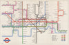 LONDON UNDERGROUND tube map plan. Paper edition. No gridlines. HARRY BECK 1956
