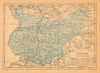 BADAJOZ. Mérida. Extremadura. Mapa antiguo de la provincia 1914 old