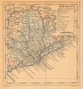 BARCELONA. Cataluña Catalunya Catalonia. Mapa antiguo de la provincia 1914