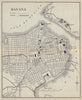 HAVANA. Vintage town plan. Railways & streetcar lines. Cuba. Caribbean 1923 map