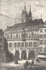 SWITZERLAND. Town Hall, Basel 1903 old antique vintage print picture