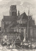 NETHERLANDS. The Cathedral, Rotterdam 1903 old antique vintage print picture