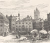 GERMANY. Market-Place, Darmstadt 1903 old antique vintage print picture