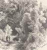 GERMANY. In the Castle Park, Homburg 1903 old antique vintage print picture