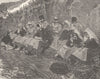 GERMANY. Vineyard workers at rest 1903 old antique vintage print picture