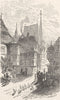 GERMANY. Street in Monzingen 1903 old antique vintage print picture