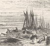 GERMANY. Market-Boats at Bingerbruck 1903 old antique vintage print picture