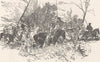 GERMANY. Freebooter knights carrying off goods 1903 old antique print picture