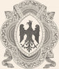 GERMANY. The Arms of Aachen 1903 old antique vintage print picture