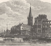 GERMANY. Düsseldorf, from the Rhine 1903 old antique vintage print picture