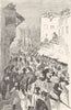 MOROCCO. Entry of Aissawa into Tangier 1882 old antique vintage print picture