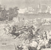 MOROCCO. Charge of horsemen, fete Mohammed 1882 old antique print picture