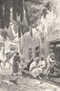 MOROCCO. Clothes bazaar, Fes 1882 old antique vintage print picture