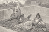 MOROCCO. On the terraces, Fes 1882 old antique vintage print picture
