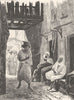 MOROCCO. Cloth bazaar 1882 old antique vintage print picture