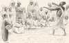 MOROCCO. Street singer at Meknes 1882 old antique vintage print picture
