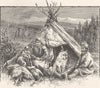 NORWAY. Lapps in Tromsodal 1890 old antique vintage print picture
