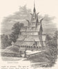 NORWAY. Fantoft Church 1890 old antique vintage print picture