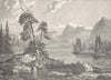 NORWAY. A view on the Hardangerfjord 1890 old antique vintage print picture