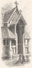 NORWAY. North Porch, Borgund Church. SMALL 1890 old antique print picture