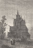 NORWAY. Hitterdal Church 1890 old antique vintage print picture